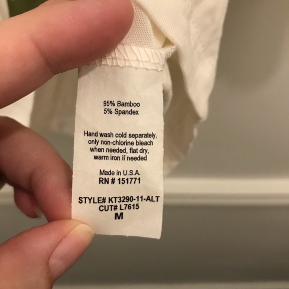 NWT Sunday Stevens Love Earth Tee Medium Ivory green blue bamboo sustainable - Picture 9 of 9